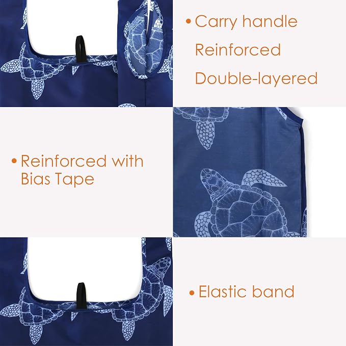 BeeGreen Reusable Grocery Bags Foldable 12 Pack Large Cute Totes - Heavy Duty Washable Holiday Cloth Gifts Bag with Handles, Reusable Gift Bulk Shopping Bags for Groceries for Women Animal Lover