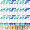 Sliner 60 Pcs 8 oz Plastic Jars with Lids Clear Round Leakproof Storage Containers Empty Refillable Plastic Mason Jars for Travel Storage Face Creams Kitchen Household Food Spice (Fresh Color)