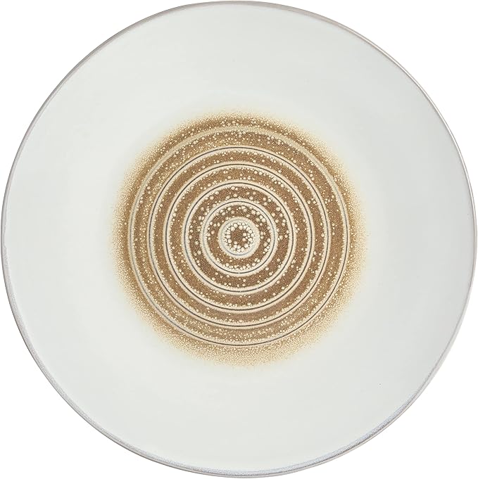 Gibson Elite Spiral 16 Piece Reactive Embossed Dinnerware Set - Taupe