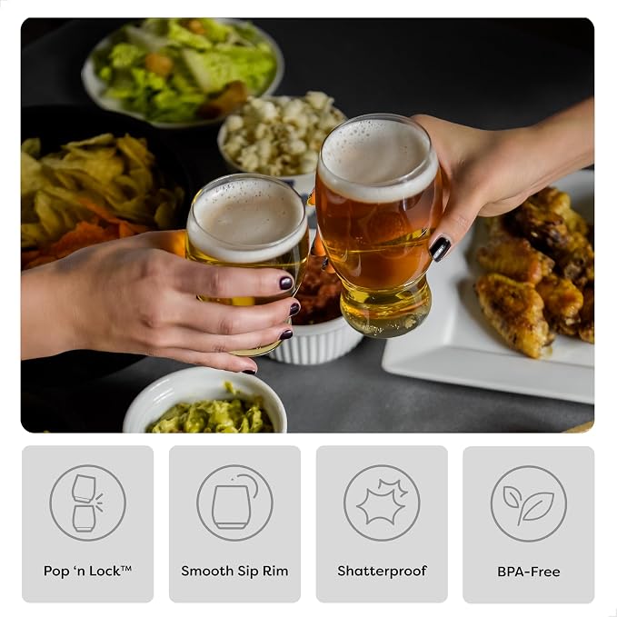 TOSSWARE POP 18oz Pint Set of 48, Premium Quality, Recyclable, Unbreakable & Crystal Clear Plastic Beer Glasses, 48 Count (Pack of 1)