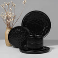 HaWare Dinnerware Sets, 6-Piece Plates and Bowls Set, Stoneware Dish Set for 2, Ceramic Dinnerware for Home Restaurant, Chip and Scratch Resistant, Microwave and Dishwasher Safe, Matte Black