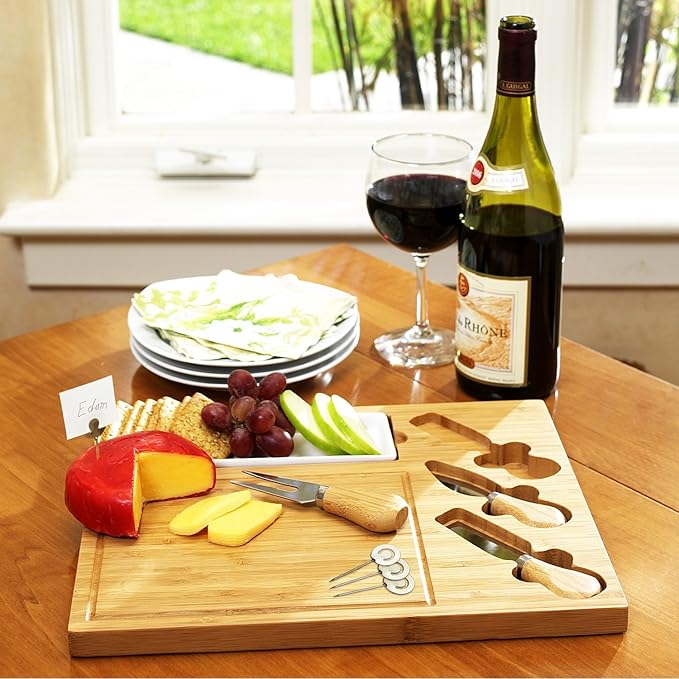 NCAA Purdue Boilermakers Officially Licensed Bamboo Cheese/Charcuterie Board with Knife Set & Cheese Markers by Picnic at Ascot
