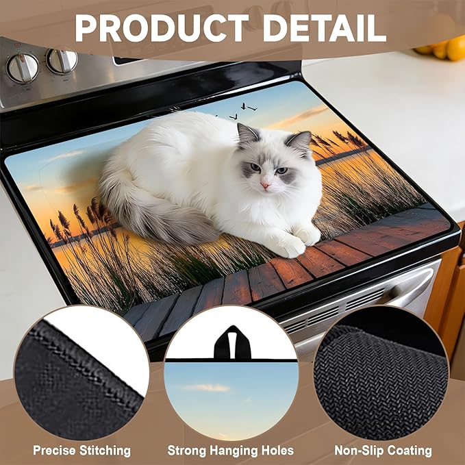 Stove Top Covers for Electric Stove: Heat Resistant Protector Glass Stove Top Expands Counter Space, Stylish Kitchen Decor (G255175)