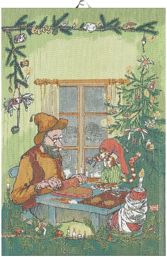 Ekelund Weavers - Julpyssel - Cotton Kitchen Towel -Pettson and Findus