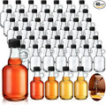 Blushtier 48 Packs 3.4 oz Glass Syrup Bottles with Handle and Black Lids, Mini Maple Syrup Bottles for Party & Wedding Favors Gifts, Honey, Coffee, Juice