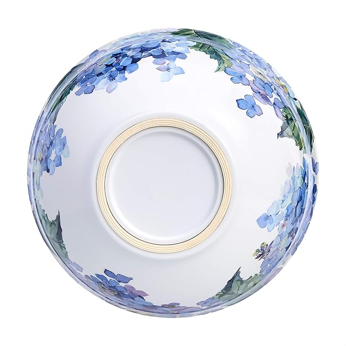 Amazon Basics Mixing Bowls with Lids, Nesting Melamine Serving Bowls, Non-Slip Base, BPA Free, Dishwasher Safe, 5 Sizes, Hydrangea Floral, Set of 10