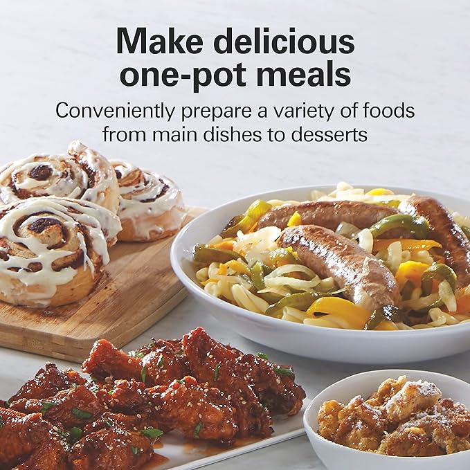 Hamilton Beach Set & Forget 8 Quart Programmable Slow Cooker | Flexible Cooking Options With 3 Heat and Adjustable Time Settings | Dishwasher-Safe Stoneware Crock & Glass Lid | Silver