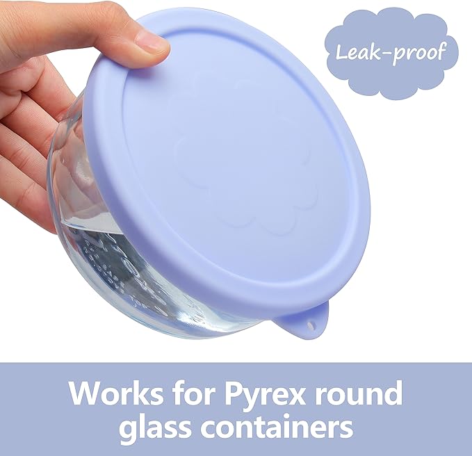 LUVCOSY 2 Cup Silicone Replacement Lids Storage Cover for Pyrex 7200-PC Glass Bowls (Container not Included) 4 Pack Microwave, Dishwasher and Freezer Safe