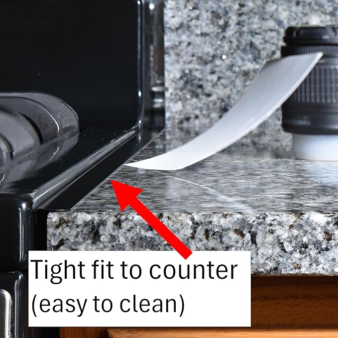 TrueGem Stove Gap Covers - 25.4", Black, Stainless Steel