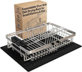 MAJALiS Dish Drying Rack Over The Sink with Utensil Holder, Mat | Expandable Stainless Steel Dish Drainer for Small Kitchen, Apartment, RV, Counter Space Saving, Perfect Fit, Rustproof