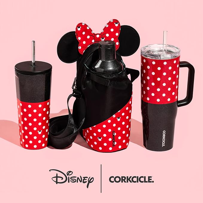 Corkcicle Cruiser Insulated Tumbler with Handle & Straw - Keeps Beverages Cold 20 Hours - Triple Insulated - Summer Drinkware Gift - Keeps Drinks Ice Cold - 40 oz - Minnie Mouse