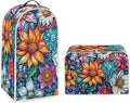 Bright Blossoms Dust Cover Set Washable Coffee Maker Appliance Blender Covers Boho Mandala Floral Bread Maker Toaster Protection Kitchen Accessories