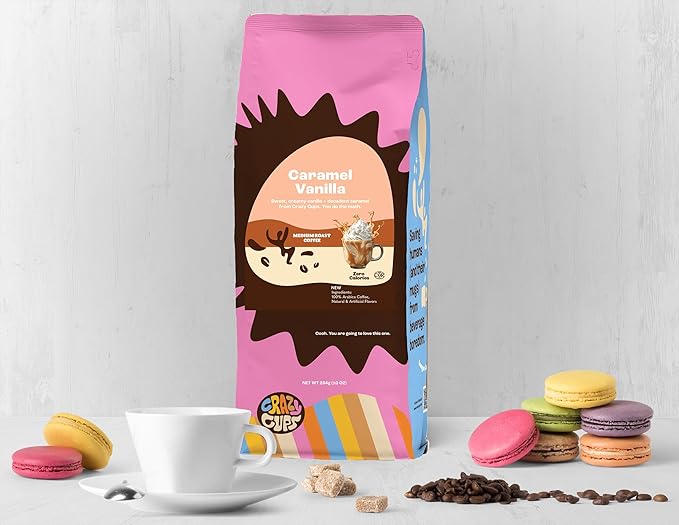 Perfect Samplers Flavored Ground Coffee Gift Box Variety Pack, Milky Way, Twix, Caramel Vanilla, Medium Roast Ground Coffee Sampler, 3 Pack