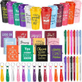Skylety 12 Sets/48 Pcs Employee Appreciation Gift Baskets Bulk 16oz Inspirational Coffee Cup with Spiral Notebook, Pen & Keychain, Thank You Gifts for Staff, Teacher,Coworker, Team (Classic Color)