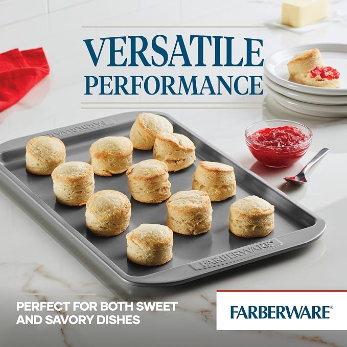 Farberware Nonstick Bakeware, Nonstick Cookie Sheet / Baking Sheet - 10 Inch x 15 Inch, Gray