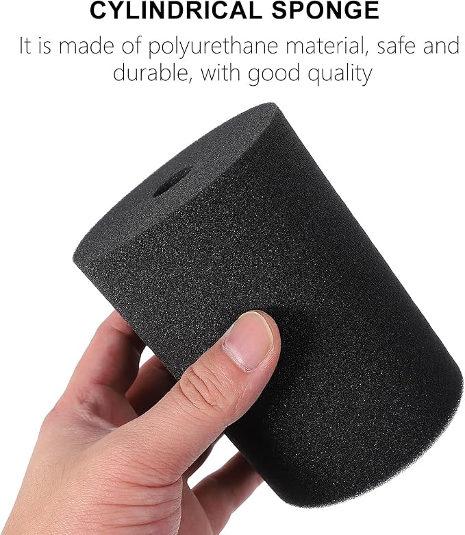 TEHAUX 4Pcs Cylindrical Sponge Foam Inserts 4.7 X 3.5 Inches Black Tumbler Turner Foam for Craft Cup Turner Machine and Water Bottle