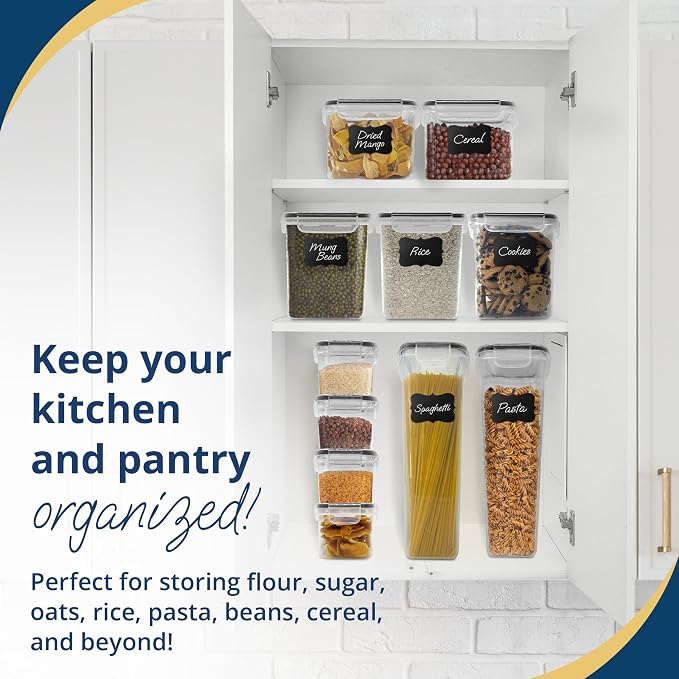 Reli. Airtight Canister Set with Lids (16 Set) | Clear Plastic Food Storage Canisters | Variety Pack | BPA-Free
