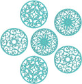 Smithcraft Silicone Trivets for Hot Dishes, Pots & Pans, Hot Pads for Kitchen Counter Accessories, Carved Heat Resistant Mat for Countertop, Silicone Trivet Mat Pot Holders for Tabletops, Set 6 Teal