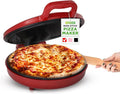 NutriChef Countertop Pizza Maker | 1500W Non-Stick Electric Pizza Cooker | Make 12" Personal Pizzas, Eggs, Toast & More | Cool-Touch Handles, Compact & Space-Saving | Temp Range 175-400°F | Red
