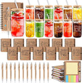 Skylety 12 Set Back to School Gifts for Teachers Bulk Thank You Eacher Gifts for Women Employee Appreciation 16 oz Glass Cups with Lids Straws Notebooks Pens for Team Coworker Nurse