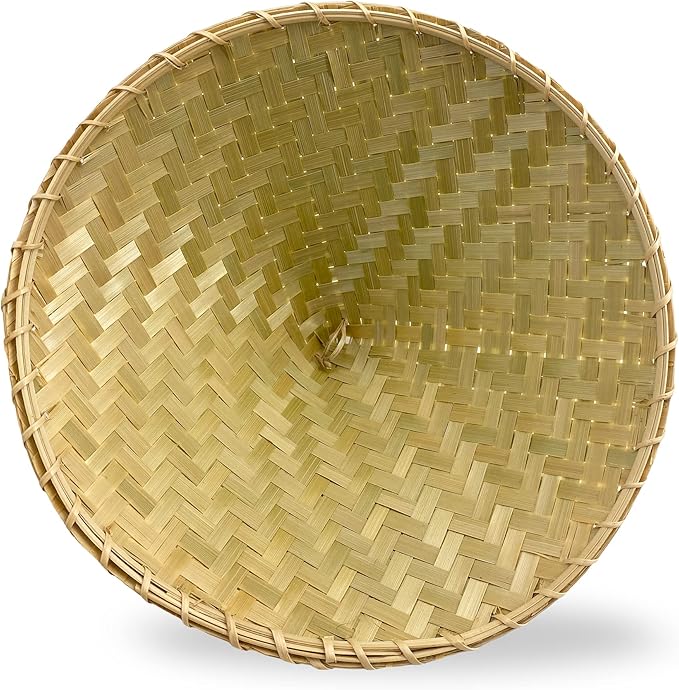Traditional Sticky Rice Cooking Steamer Basket Wicker Lid Handcrafted “Universal Fit for all Large” Wing and Round Baskets