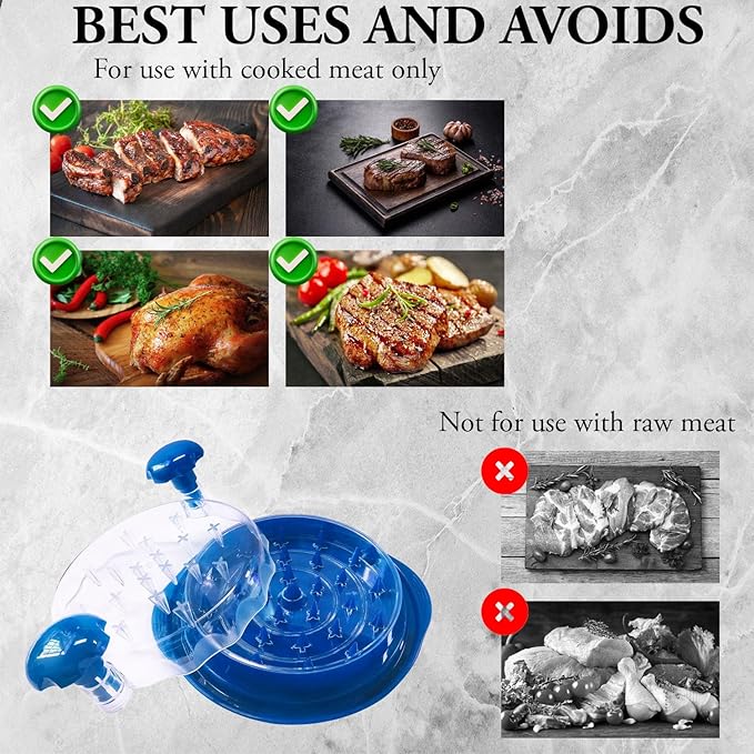 Chicken Shredder Tool Twist Large Capacity – Heavy Duty Meat Shredder for Chicken Breast, Pulled Pork & Beef – Visible Lid, Anti-Slip Base, BPA Free, Dishwasher Safe – Fast Meal Prep Tool (Blue)