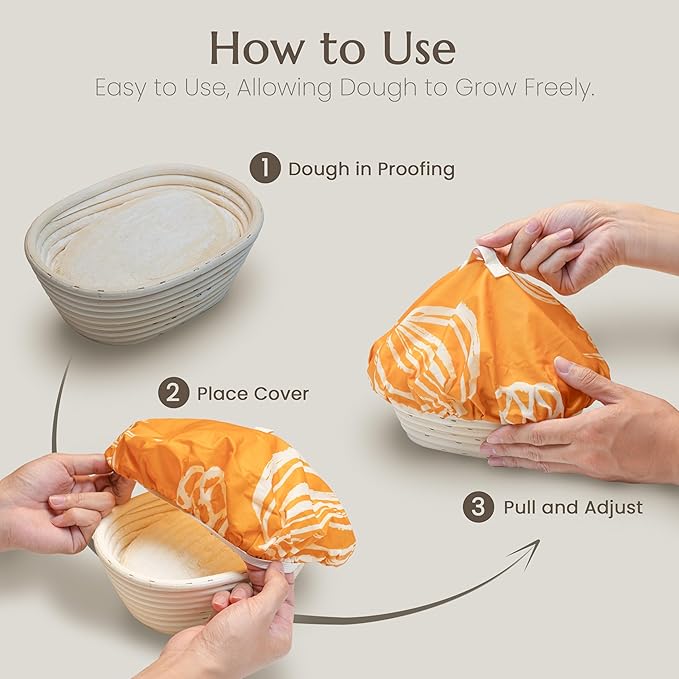 JACYAO'S Beeswax bread bags for sourdough & Beeswax Bowl Covers for Bread Proofing (4 pack)