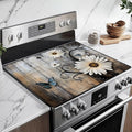 Heat-Resistant Glass Stove Top Cover with Anti-Slip Rubber Coating – Electric Stove Protector, Scratch-Resistant, Expands Counter Space, Stylish Kitchen Decor (Daisy)