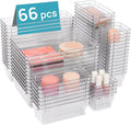 Vtopmart 4 Pack Bathroom Storage Organizer and 66 PCS Clear Plastic Drawer Organizers Bins