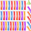 Hoolerry 450 Pcs Disposable Ice Mold Bags with 1 Silicone Funnel Freezer Tubes with Zip Seals Candy Ice Mold Yogurt Tubes Pouch for Snack Juice Fruit Smoothies Party Favor (2.8 x 11.8 Inch)