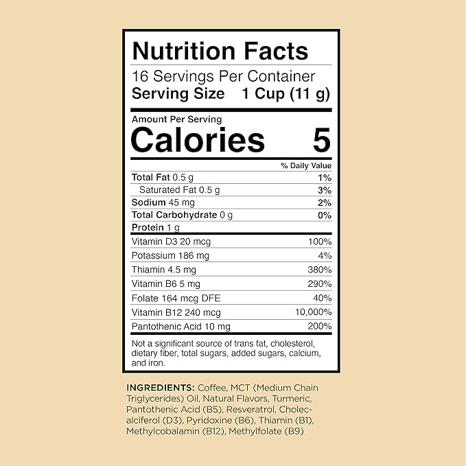 VitaCup Genius Vanilla Keto Coffee Pods w/MCT Oil, Turmeric, B Vitamins, & D3 for Energy & Focus in Single Serve Pod Compatible with K-Cup Brewers Including Keurig 2.0, 64 CT