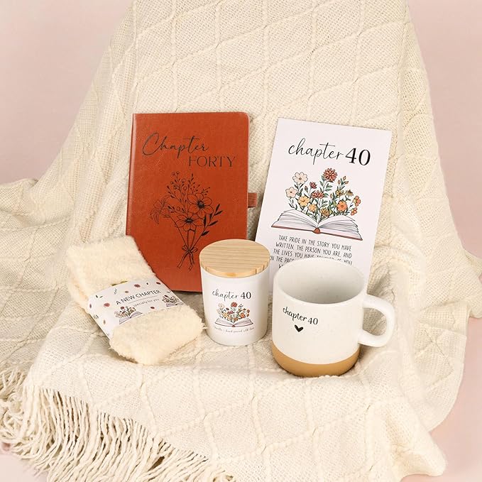40th Birthday Gifts Women, Unique Chapter 40 Year Old Birthday Gifts for Women Happy 40th Bday Gift Basket for Her Turning 40 Year Old Gift Box Ideas for Her Wife Mom Daughter Sister Friend Coworker | Chapter 40