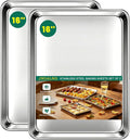 Baking Sheet Set Of 2,Stainless Steel Cookie Sheet For Baking,Sheet Pans For Baking,Baking Sheets Non Stick,Cookie Baking Pans Sheets,Baking Tray,Durable And Easy Clean (Set of 2-16”)
