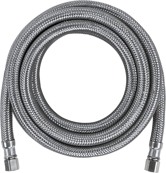Certified Appliance Accessories Ice Maker Water Line, 25 Feet, PVC Core with Premium Braided Stainless Steel & Ice Maker Water Line, 10 Feet, PVC Core with Premium Braided Stainless Steel