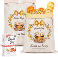Beeswax Bread Bags for Sourdough, 2 Pack Reusable Bread Bag for Storage XL 17x13 Inch, Daisy Print Bread Bags for Homemade Sourdough - Keep Fresh, Freezer Safe