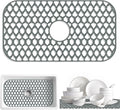 SAMSIER Silicone Sink Protectors Mats (13x11 & 14x12 & 16x12 & 18x16 & 19x14 & 21x16 & 22x13 & 25x16 & 26x14 & 28x14 & 30x16) for Bottom of Kitchen Sink (26”x14”, Center Drain)