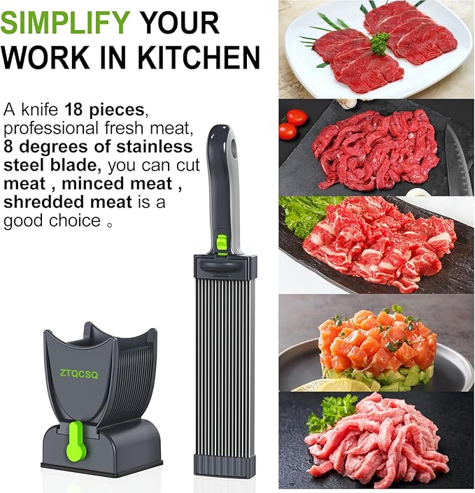 Fresh Meat Slicer Cleaver, Thickness Adjustable 2 or 4 mm, Manual Fresh Meat Cutter, Fresh Meat Slicing Shredding, Fresh Beef Pork Mutton for Home Cooking BBQ Hot Pot Meat Slicer, Meat Cleavers