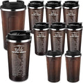 Meanplan 10 Set Father's Day Christian Bible Verse Tumbler Bulk 17oz Coffee Cup Religious Jesus Tumbler Inspirational Mug for Pastor Appreciation Gifts(Brown, Emergency Number Style)