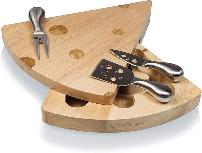 PICNIC TIME Swiss Cheese Board & Knife Set, Novelty Charcuterie Board Set with Cheese Knifes, Cheese Boards Charcuterie Boards, Serving Platter, (Parawood)