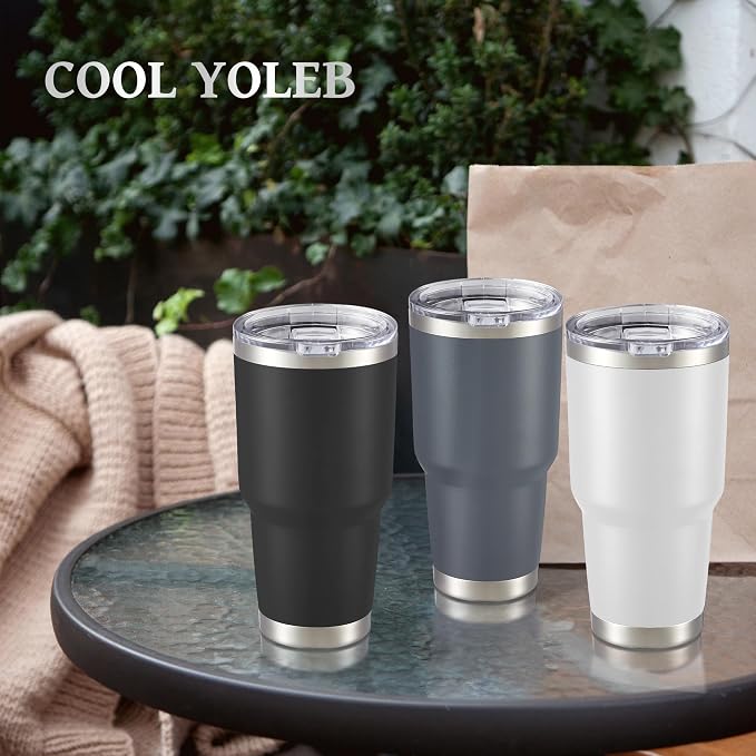 30 oz Tumbler with Lid Stainless Steel Tumblers Bulk Vacuum Insulated Cup Reusable Powder Coated Travel Mug Double Wall Leak Proof Cups Keep Cold Drinks for 12 Hours Grey, Set of 12