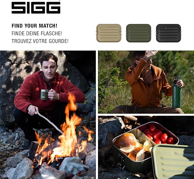 Sigg - Gemstone Lunch Box Selenite - Stainless Steel - No Plastic - Dishwasher Safe - Leak-Proof - Reusable Food Containers - Black - Lunch To Go 27 Oz