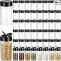 48 Pack 6 Oz Plastic Spice Jars with Shaker Lids, Clear Empty Seasoning Containers, BPA-Free PET Spice Bottles for Powders & Dry Goods