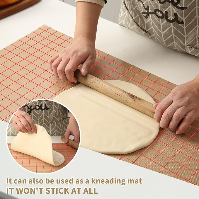 Silicone Baking Mat Roll 12IN*8FT Free Cutting, Non-Slip Pastry Mat, Non-Stick Reusable Air Fryer Liner, Oven Liners, Counter Mat, Freeze Dryer Mat, Easily Cut to Size Fit All Ovens Pans Tins Dishes