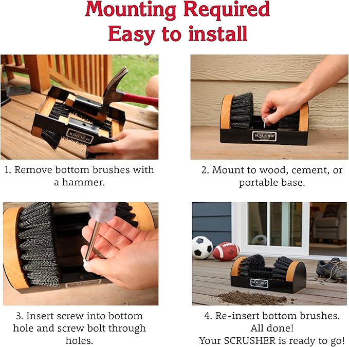 The Original Scrusher Boot & Shoe Cleaner, Durable Weather Resistant Outdoor Shoe Brush