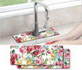 Kitchen Sink Splash Guard Faucet Mat -2 PC Super Absorbent Fast Drying Mat Sink Gadgets-Splash Guard Behind Faucet Drip Catcher for Kitchen, Bathroom,Sink Mat, Dish Drying Mat, Bathroom(15" X 5.5" )