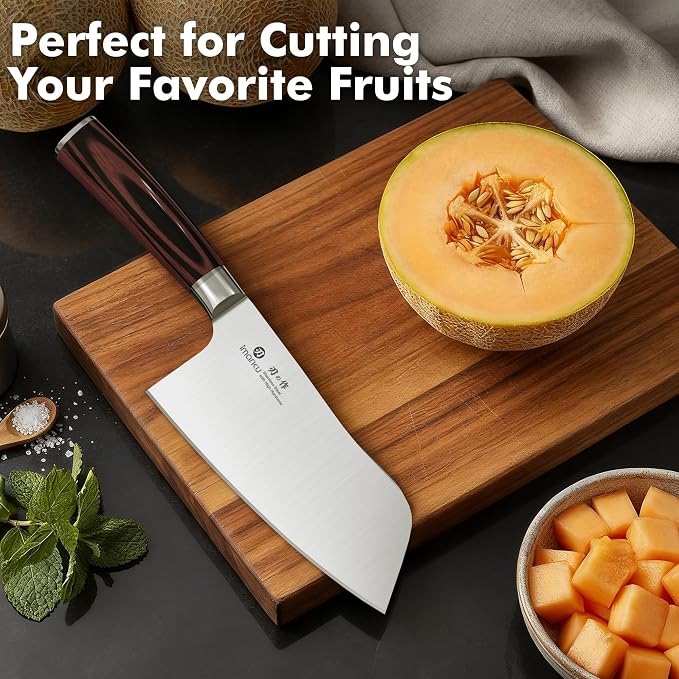 imarku 7 Inch Meat Cleaver Knife,Japanese SUS440A High Carbon Stainless Steel Butcher Knife with Ergonomic Handle,Ultra Sharp Vegetable Kitchen Knife for Home