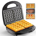 KEENSTAR 3 in 1 Electric Sandwich Maker, Waffle Maker with Removable Non-Stick Plates, Grill with Double-Sided Heating, Easy to Clean and Store, Perfect for Cooking Breakfast, Grilled Cheese and Steak