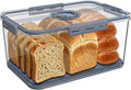Bread Box Bread Boxes with Lid for Kitchen Counter, Airtight Loaf Bread Storage Container,Large Time Recording Bread Keeper for Homemade Bread, Toast, Bagel, Donut and Cookies ,Not dishwasher safe