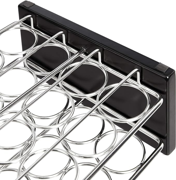 Amazon Basics 20 Jars Spice Organizer Rack, Silver (Pack of 4)