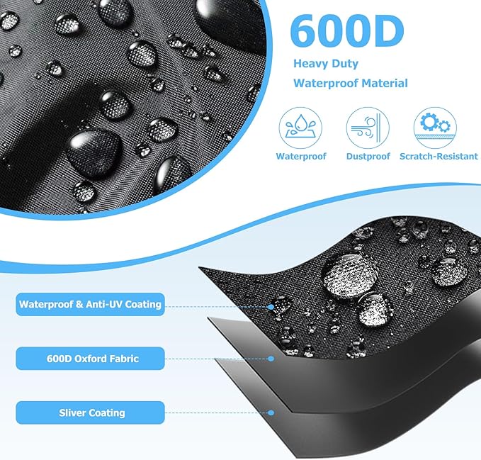 Outdoor Refrigerator Cover,600D Heavy Duty 100% Waterproof Upright Freezer Cover,Outside Stand Up Fridge Covers.Front Can Be Rolled-Up by Zippers.(Black,23" W x 23" D x 56" H)